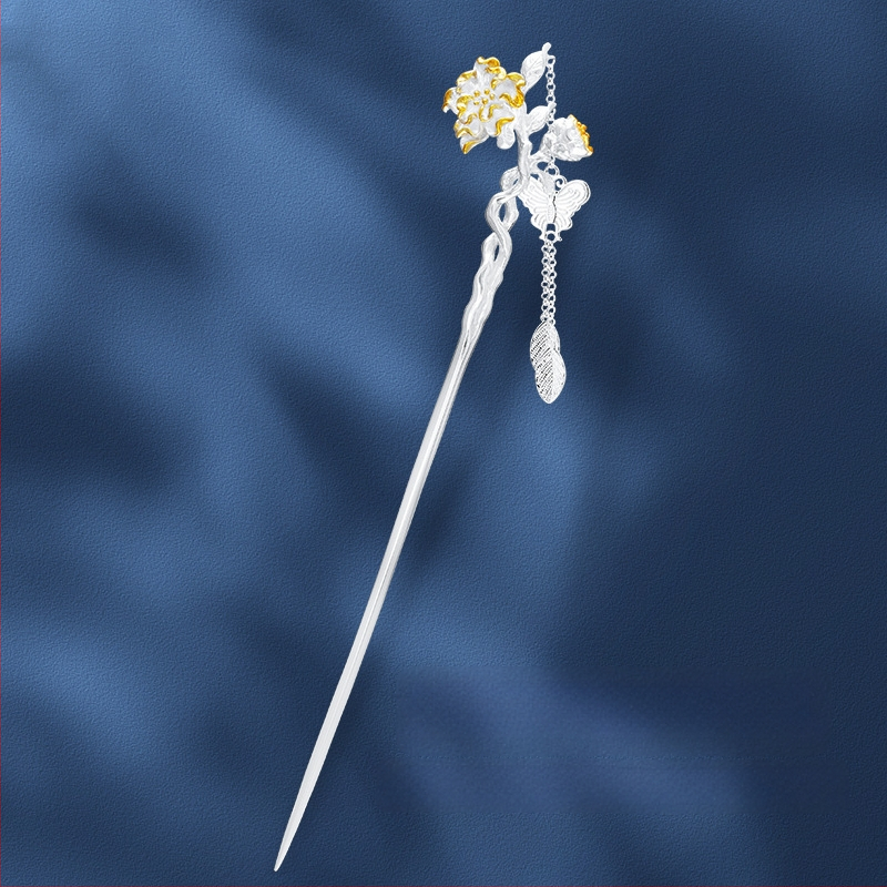 Vase juukseklips liblika sagulitega, rahvusliku stiiliga, geomeetriline kujundus, elektroplaaditud, eraldi pakendis