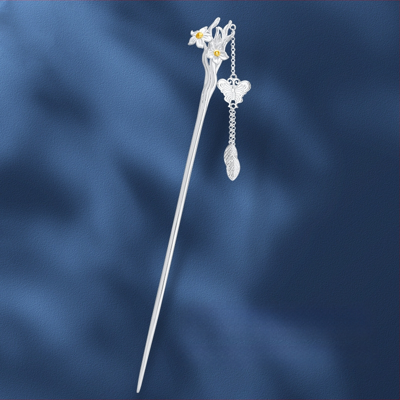 Vase juukseklips liblika sagulitega, rahvusliku stiiliga, geomeetriline kujundus, elektroplaaditud, eraldi pakendis