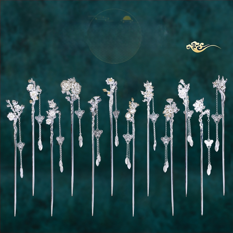 Etniline lillekamm, käsitöö, vasest valmistatud, lille motiiv, eraldi pakendamine