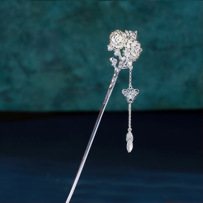 Etniline lillekamm, käsitöö, vasest valmistatud, lille motiiv, eraldi pakendamine