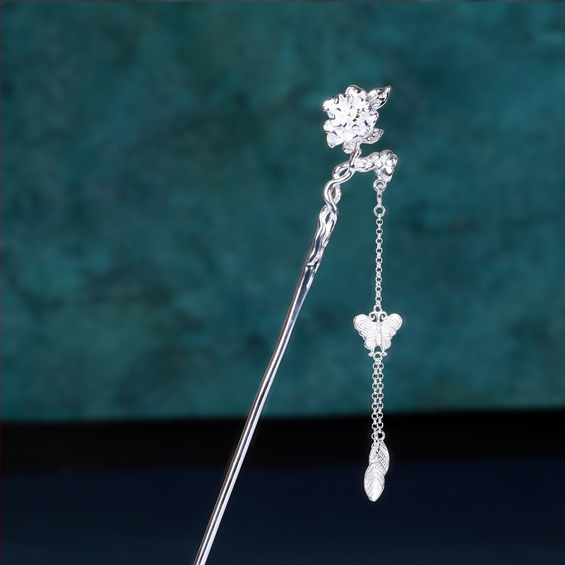 Etniline lillekamm, käsitöö, vasest valmistatud, lille motiiv, eraldi pakendamine