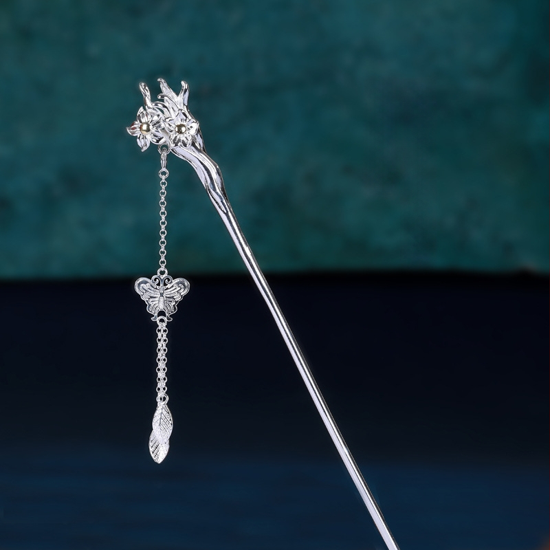 Etniline lillekamm, käsitöö, vasest valmistatud, lille motiiv, eraldi pakendamine