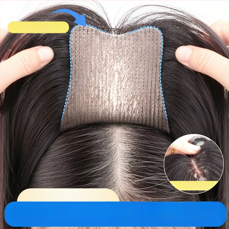 Topper juuksed inimeste juustest, mudel F520, kinnitamise mehhanism, sirged juuksed, sobib värvimiseks ja permimiseks