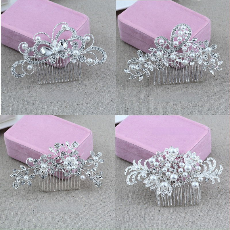 Koreapõhise stiiliga segust juuksekamm lillede motiiviga, elektroplakatsioon, kristallide aktsendid