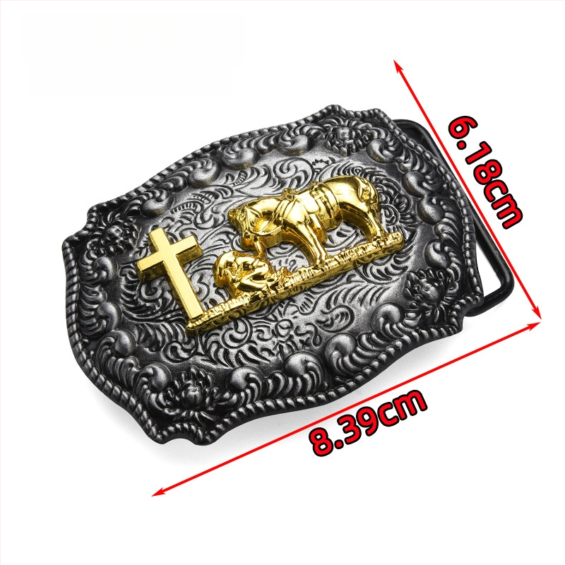 Punk metallist vöökinnitus, ristkülikukujulise plaadiga, looma mustriga