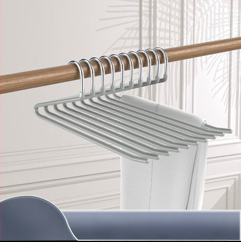 Žąsies formos kelnių pakabiklis su nano PVC danga, neslidus, vieno sluoksnio be siūlių dizainas, dip molding technologija, 2 vnt komplektas, tinkamas kelnioms, šalikams ir kaklaraišėms