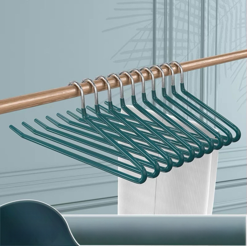 Žąsies formos kelnių pakabiklis su nano PVC danga, neslidus, vieno sluoksnio be siūlių dizainas, dip molding technologija, 2 vnt komplektas, tinkamas kelnioms, šalikams ir kaklaraišėms