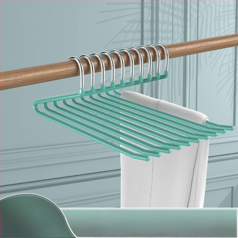 Žąsies formos kelnių pakabiklis su nano PVC danga, neslidus, vieno sluoksnio be siūlių dizainas, dip molding technologija, 2 vnt komplektas, tinkamas kelnioms, šalikams ir kaklaraišėms