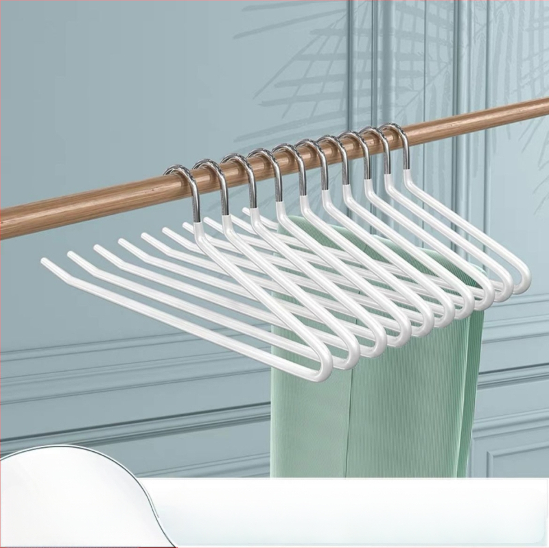 Žąsies formos kelnių pakabiklis su nano PVC danga, neslidus, vieno sluoksnio be siūlių dizainas, dip molding technologija, 2 vnt komplektas, tinkamas kelnioms, šalikams ir kaklaraišėms