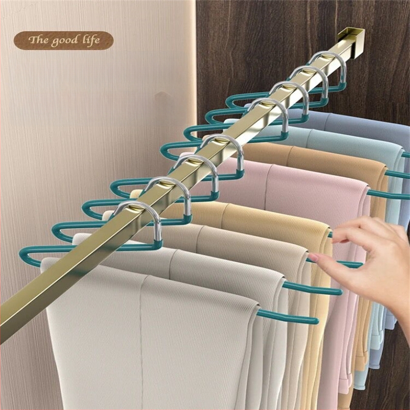 Žąsies formos kelnių pakabiklis su nano PVC danga, neslidus, vieno sluoksnio be siūlių dizainas, dip molding technologija, 2 vnt komplektas, tinkamas kelnioms, šalikams ir kaklaraišėms