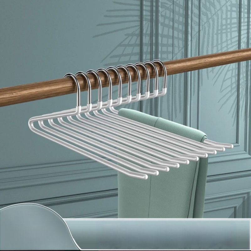 Žąsies formos kelnių pakabiklis su nano PVC danga, neslidus, vieno sluoksnio be siūlių dizainas, dip molding technologija, 2 vnt komplektas, tinkamas kelnioms, šalikams ir kaklaraišėms