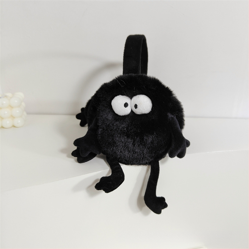 Plūšas ausu aizsargi – saliekams dizains, karikatūras raksts, ziemas lietošanai