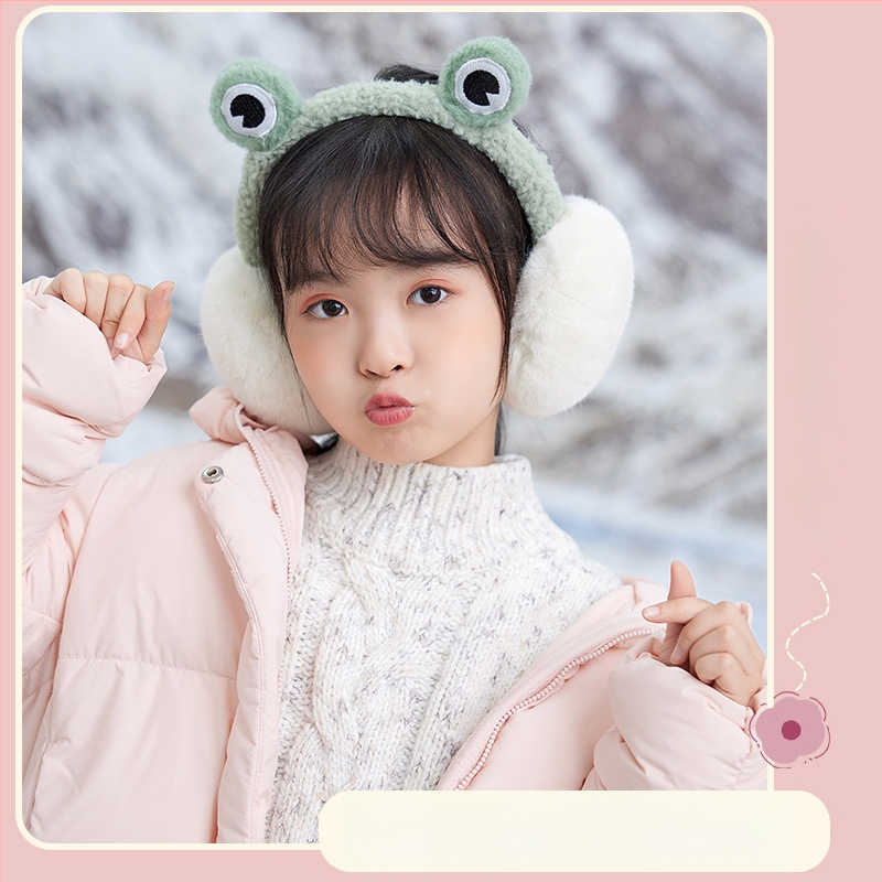 Bērnu ausu aizsargi ar kaķēna ausīm, ar flīsa odere, salokāmi, mākslīgā zaķa kažoks, vecums 3–12 gadi