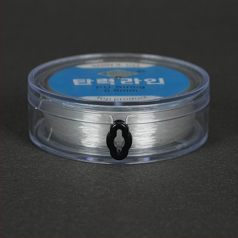 Elastinė žvejybos linija su apvaliu skaidriu krištolo siūlu ir karoliukais, rankų mezgimas iš spandekso