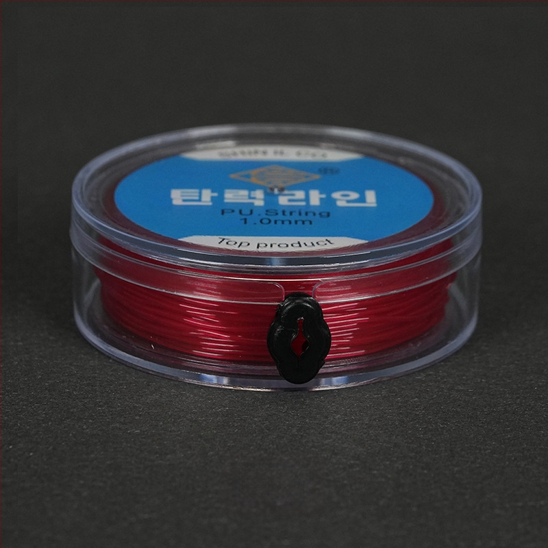 Elastinė žvejybos linija su apvaliu skaidriu krištolo siūlu ir karoliukais, rankų mezgimas iš spandekso