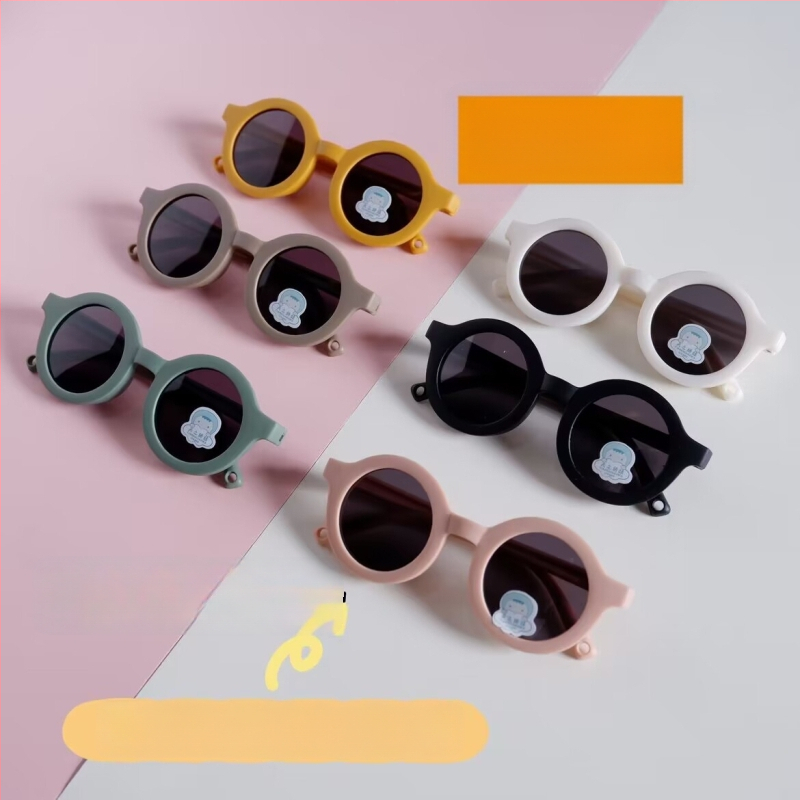 Bērnu polarizētās saules brilles ar apaļu rāmi – UV400 TAC lēcas, pilns rāmis