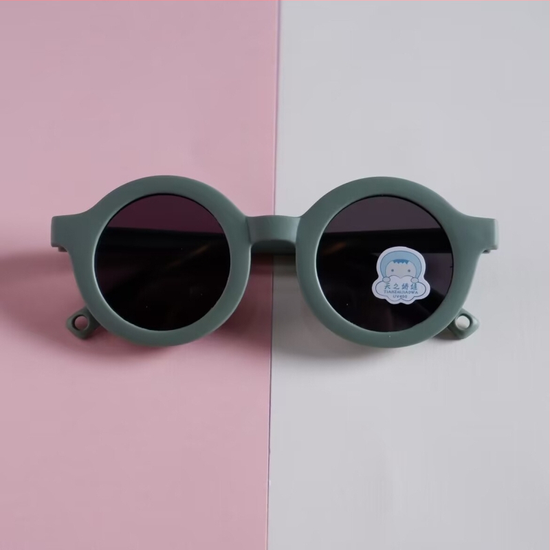 Bērnu polarizētās saules brilles ar apaļu rāmi – UV400 TAC lēcas, pilns rāmis