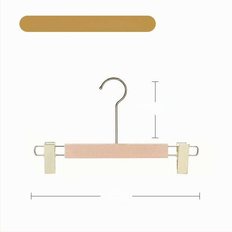 Koka bikses pakārājs ar klipsēm, modernā minimālisma stilā, 2 vienību komplekts, pielāgošana pieejama, logotips izdrukāts