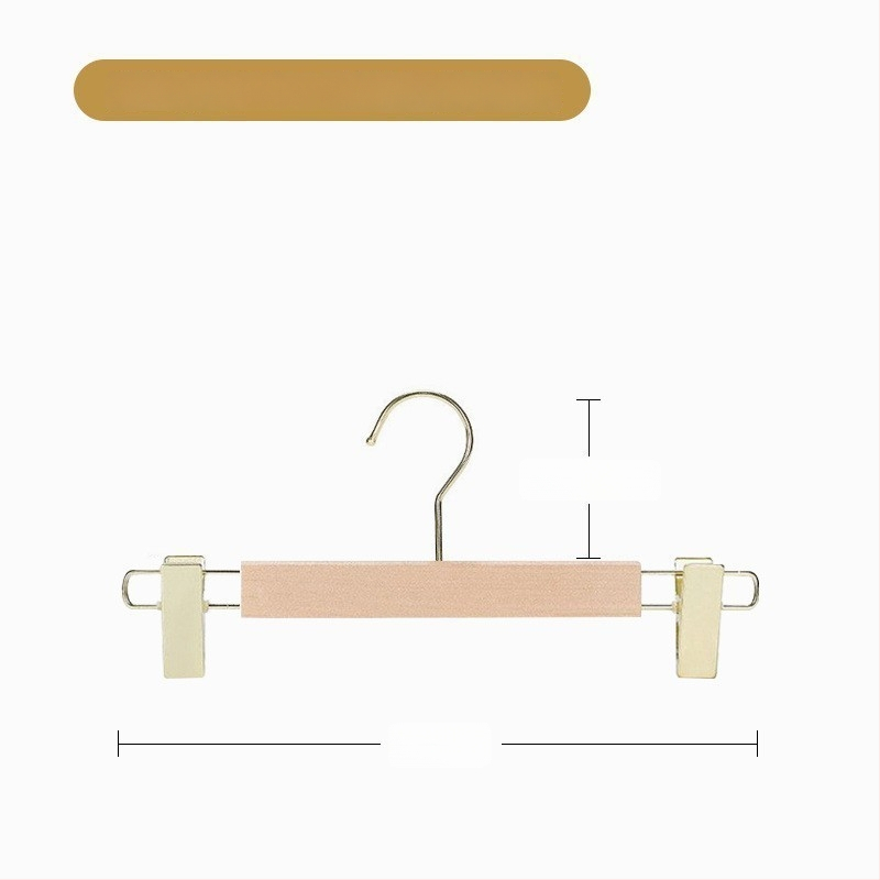 Koka bikses pakārājs ar klipsēm, modernā minimālisma stilā, 2 vienību komplekts, pielāgošana pieejama, logotips izdrukāts