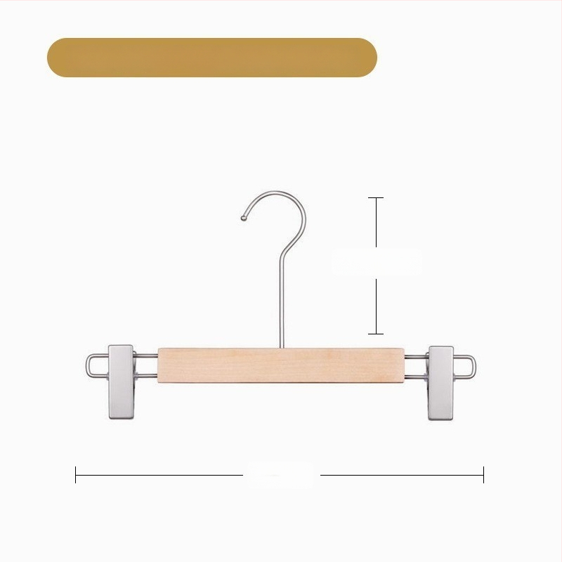 Koka bikses pakārājs ar klipsēm, modernā minimālisma stilā, 2 vienību komplekts, pielāgošana pieejama, logotips izdrukāts
