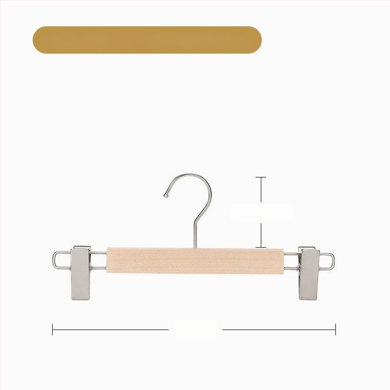 Koka bikses pakārājs ar klipsēm, modernā minimālisma stilā, 2 vienību komplekts, pielāgošana pieejama, logotips izdrukāts