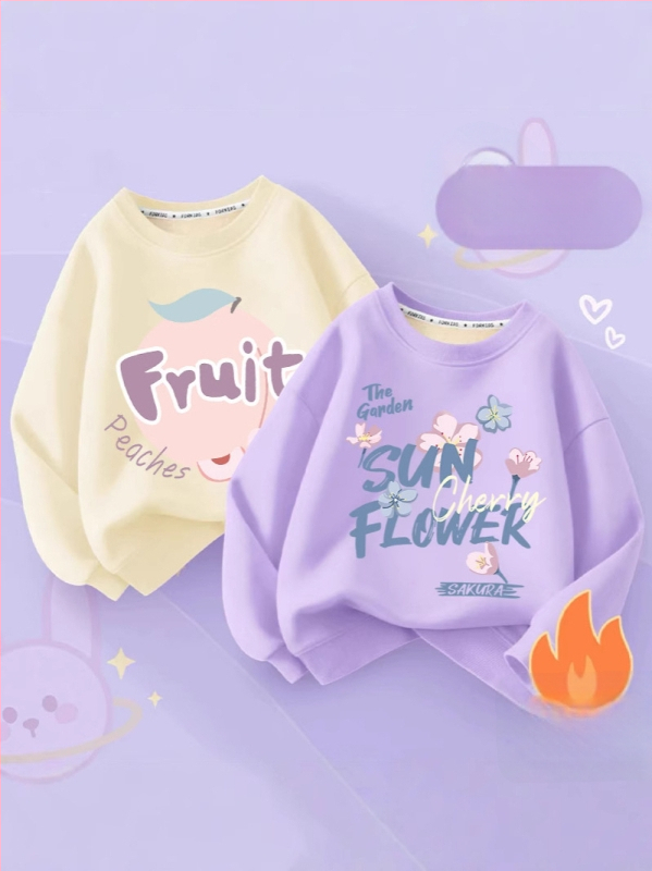 Vaikų flisinis džemperis su ilgomis rankovėmis, megztinio stiliaus, animacinis raštas, vilnos pamušalas