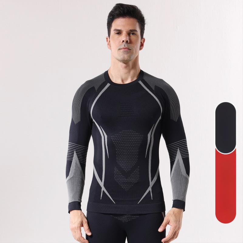 Vīriešu skiju bāzes slāņa komplekts ar ātru žāvēšanu – silts, mitrumu vadot, maisījuma šķiedras, piemērots ziemai, rudenim un pavasarim.