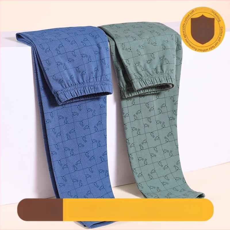 Berniukams skirti medvilnės-vilos ilgos kelnės, viduryje juosmens, 100% medvilnė, ruduo–žiema, 3–8 metų