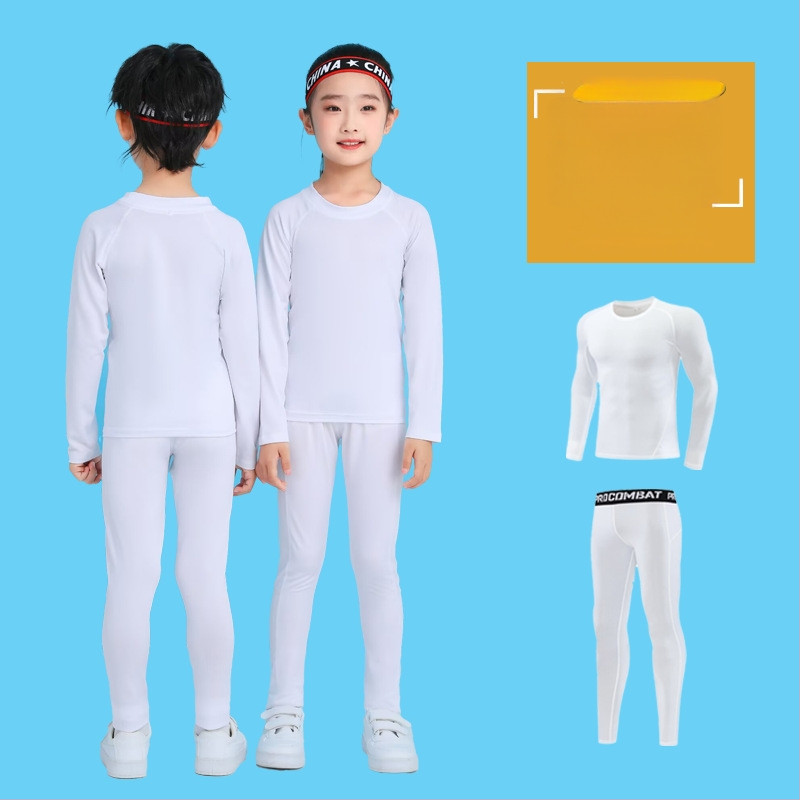 Unisex bērnu sporta komplekts — 92% poliesters, 8% spandeks iekšējā odā; ātri žūst; ziemas pavasaris rudens; piemērots fitness, basketbolam un futbolam