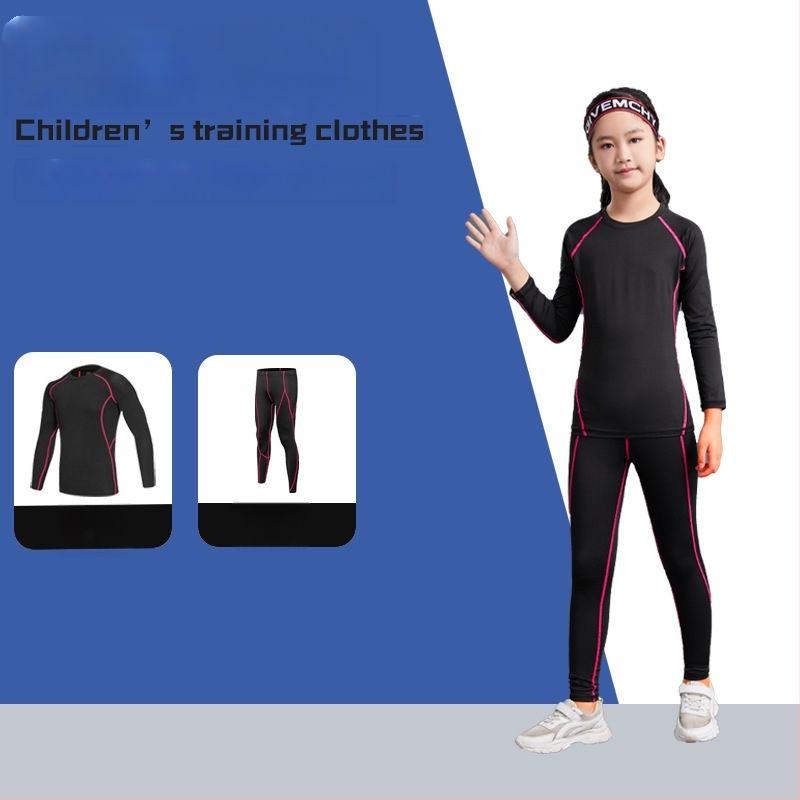 Unisex bērnu sporta komplekts ar stingru piegriezumu, garas piedurknes, gurnu garums, 92% poliesters ar 8% spandeksa oderi, velūra iekšpuse; piemērots ziemai, pavasarim un rudenim; basketbols, futbols, skrējiens.