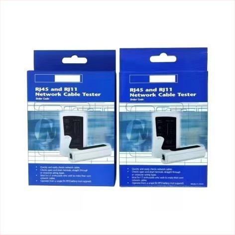 RJ45/RJ11 tester mrežnih kablova i telefonskih linija (Brend BS; Materijal: Plastika; Set: 1 kom.; Opseg primjene: testiranje mrežnih kablova i telefonskih linija; Format: Srednji)