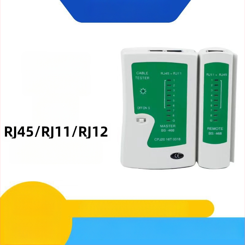 RJ45/RJ11 tester mrežnih kablova i telefonskih linija (Brend BS; Materijal: Plastika; Set: 1 kom.; Opseg primjene: testiranje mrežnih kablova i telefonskih linija; Format: Srednji)
