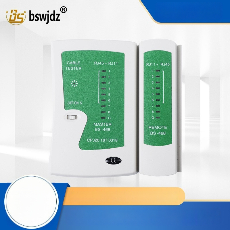 RJ45/RJ11 tester mrežnih kablova i telefonskih linija (Brend BS; Materijal: Plastika; Set: 1 kom.; Opseg primjene: testiranje mrežnih kablova i telefonskih linija; Format: Srednji)