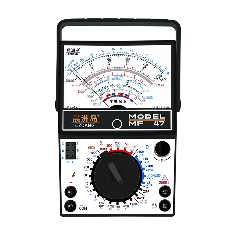 Analogni multimetar MF47 s mehaničkim pokazivačem, visoka preciznost, za električare i studente (MF47A: standardna konfiguracija; s krokodilskim klipom; s 10A vrhom; s silikon kablovima)