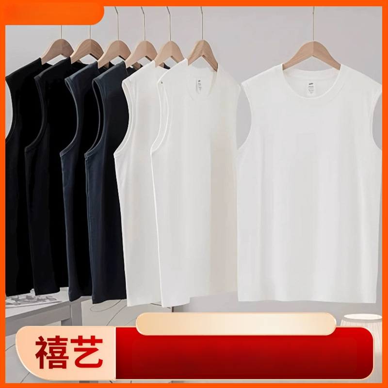 Muški bezruk T‑shirt od pamuka, 180 g, ljeto, s izšivenom tiskom, prilagođeno logo