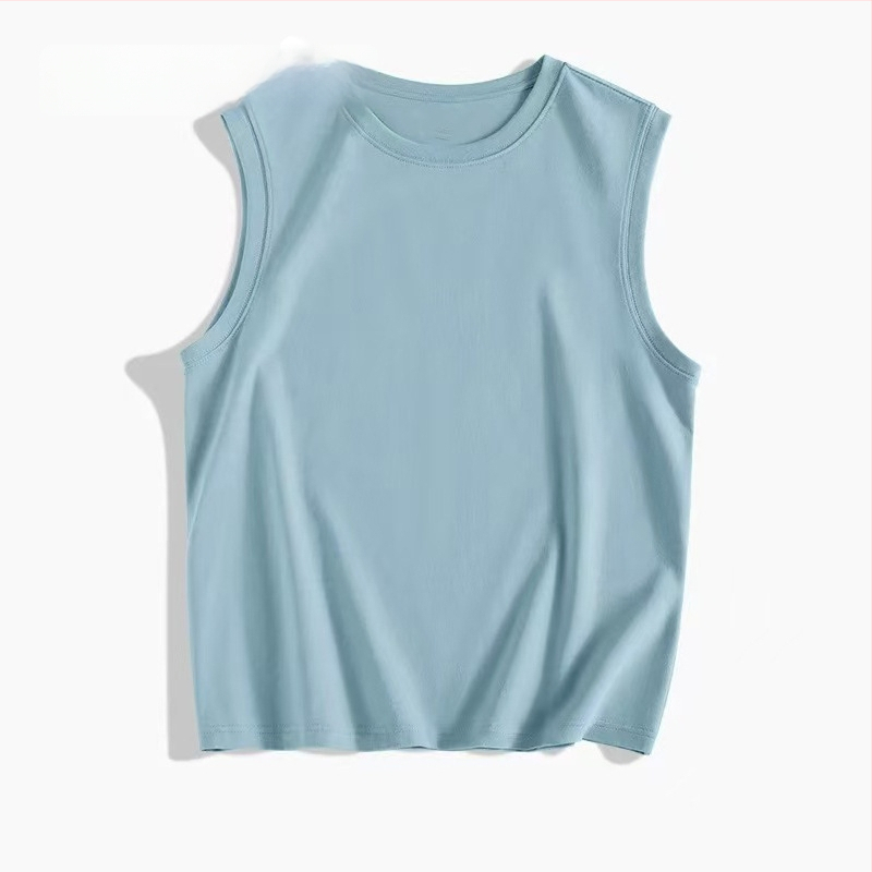 Muški bezruk T‑shirt od pamuka, 180 g, ljeto, s izšivenom tiskom, prilagođeno logo