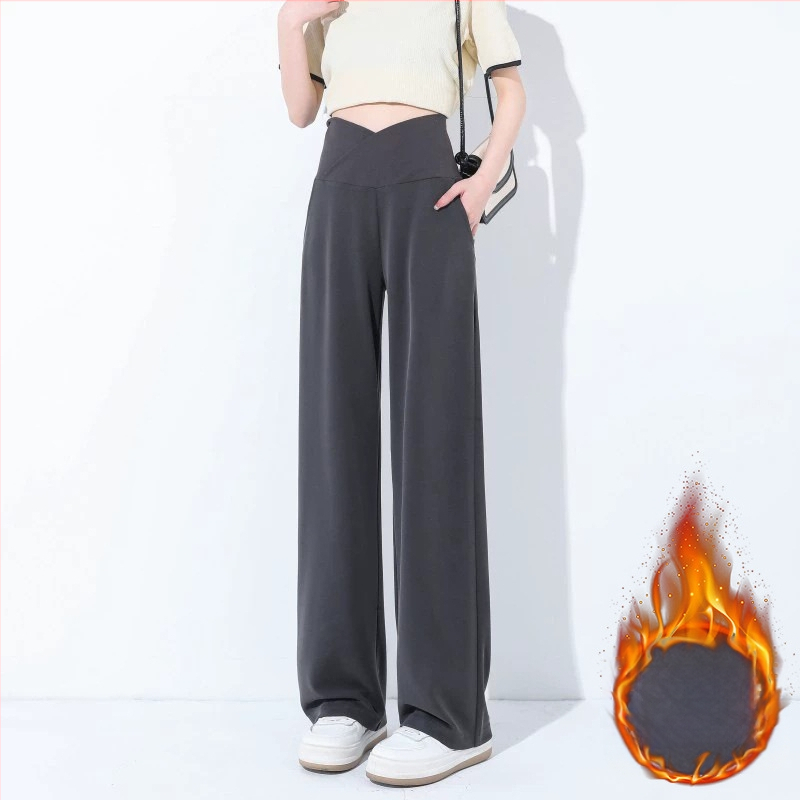 Παντελόνια εγκυμοσύνης με υψηλή μέση, μήκος έως πάτωμα, Cupro ίνες 50–70%, στήριξη κοιλιάς