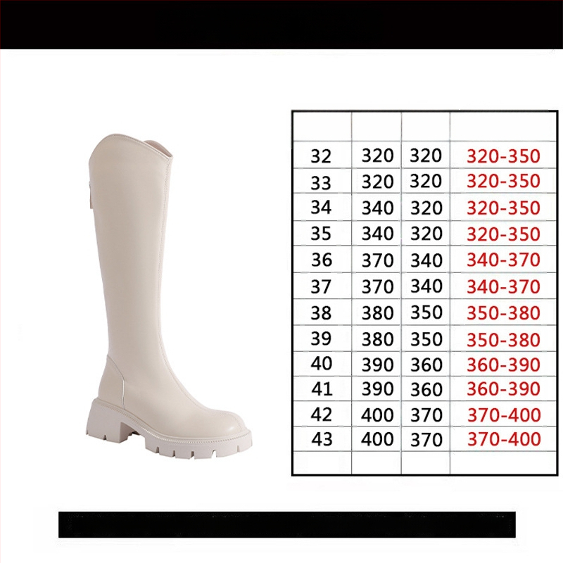 Čizme viteškog stila od prave kože; okrugli vrh; debeli pet; stražnji zatvarač; visok potkoljenica