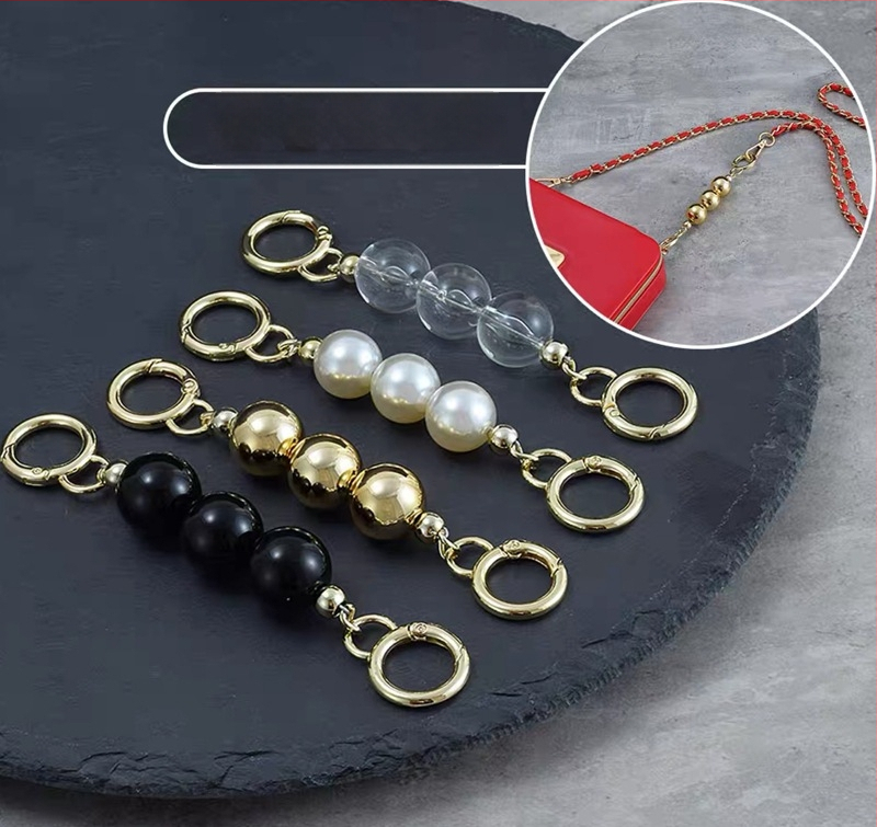 Rameni remen za torbicu s nizu od perlа – prugasti uzorak, uklonjivi produžni lanac s perlima