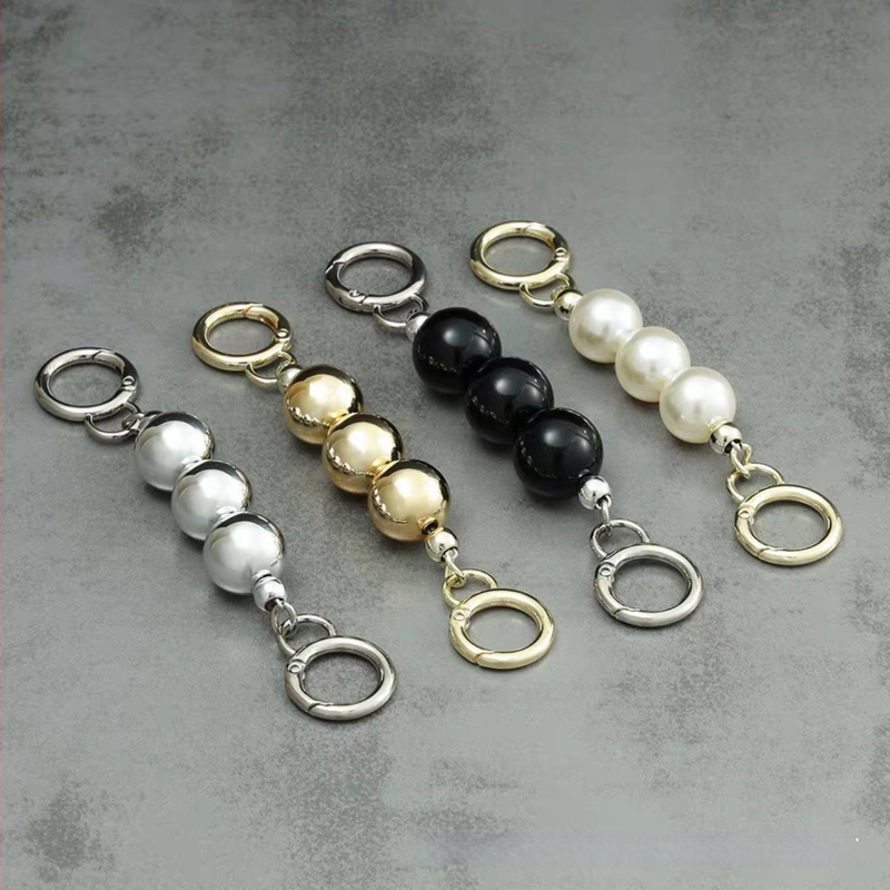 Rameni remen za torbicu s nizu od perlа – prugasti uzorak, uklonjivi produžni lanac s perlima