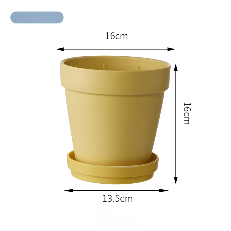 Ghiveci de flori din plastic, design simplu, pentru utilizare pe birou sau la podea, potrivit pentru birou și grădină de acasă.