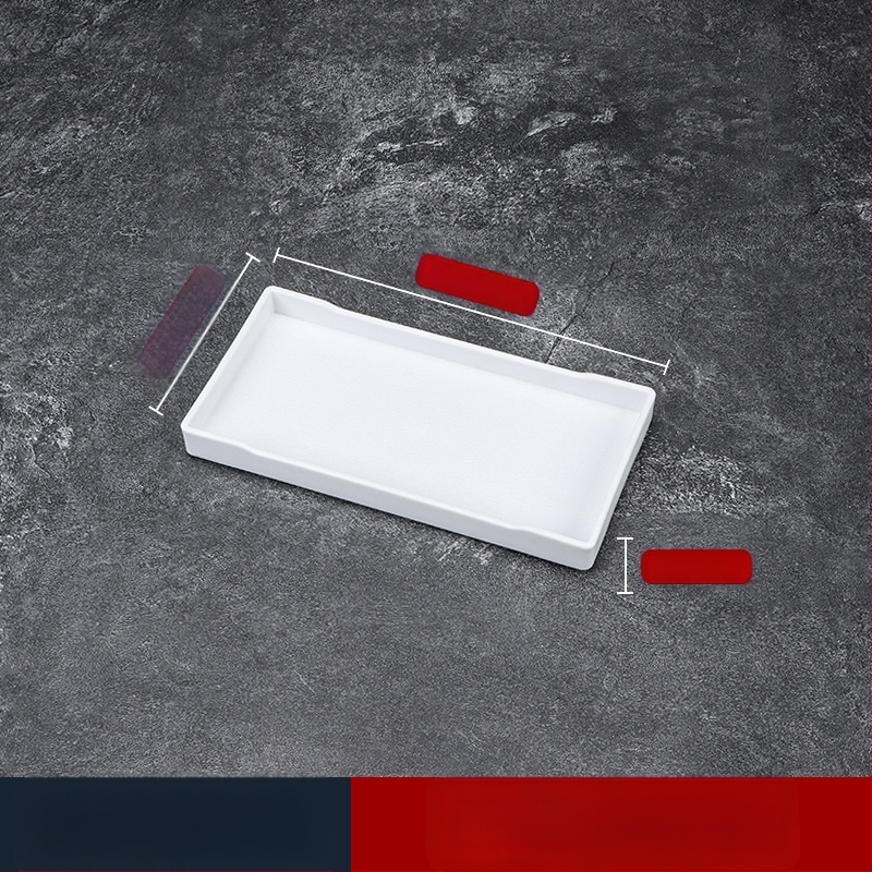 Viesnīcas trauciņš - PP plastmasa, koka imitācijas stils, taisnstūrains, neslīdošs, piemērots glāzēm un kosmētikas uzglabāšanai, ar logotipa druku