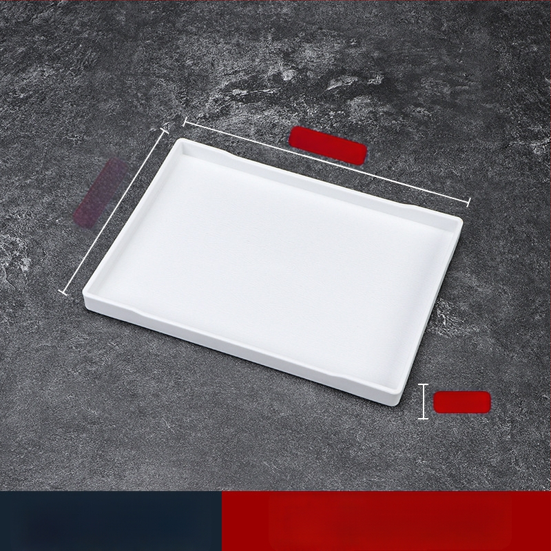 Viesnīcas trauciņš - PP plastmasa, koka imitācijas stils, taisnstūrains, neslīdošs, piemērots glāzēm un kosmētikas uzglabāšanai, ar logotipa druku