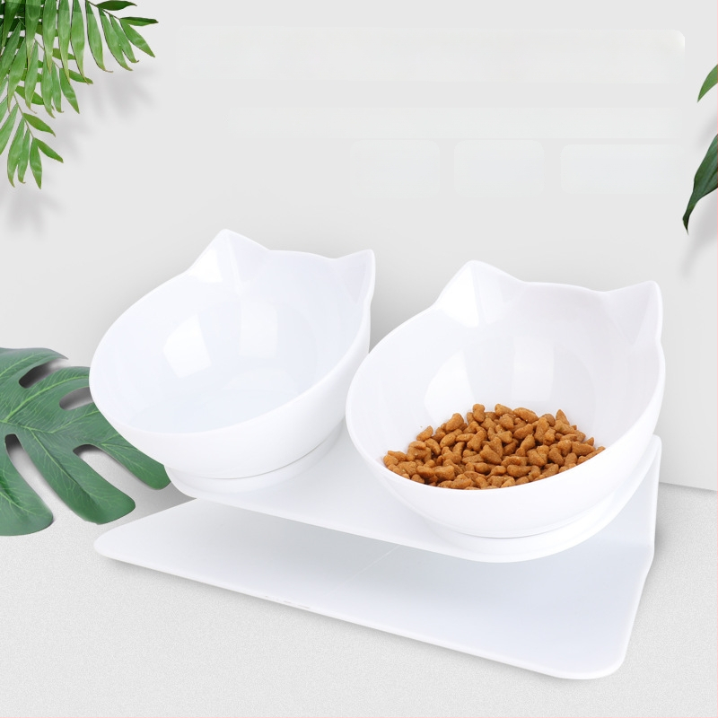 Διπλό μπολ γάτας με προστασία αυχένα και αντιδιαρροϊκή σχεδίαση (ABS)