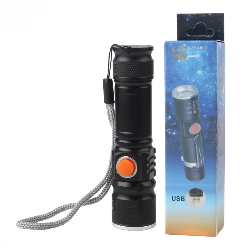 Dviračio USB įkraunamas priekinis žibintas, teleskopinis LED, mini aliuminio lydinio korpusas naktinėms kelionėms