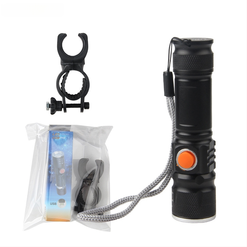 Dviračio USB įkraunamas priekinis žibintas, teleskopinis LED, mini aliuminio lydinio korpusas naktinėms kelionėms