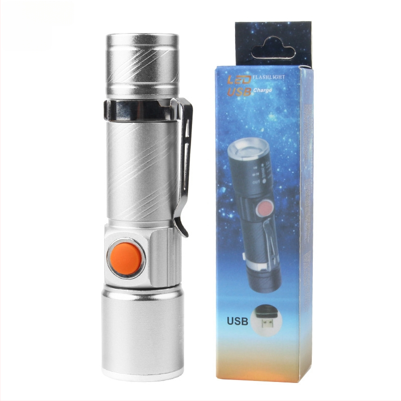 Dviračio USB įkraunamas priekinis žibintas, teleskopinis LED, mini aliuminio lydinio korpusas naktinėms kelionėms