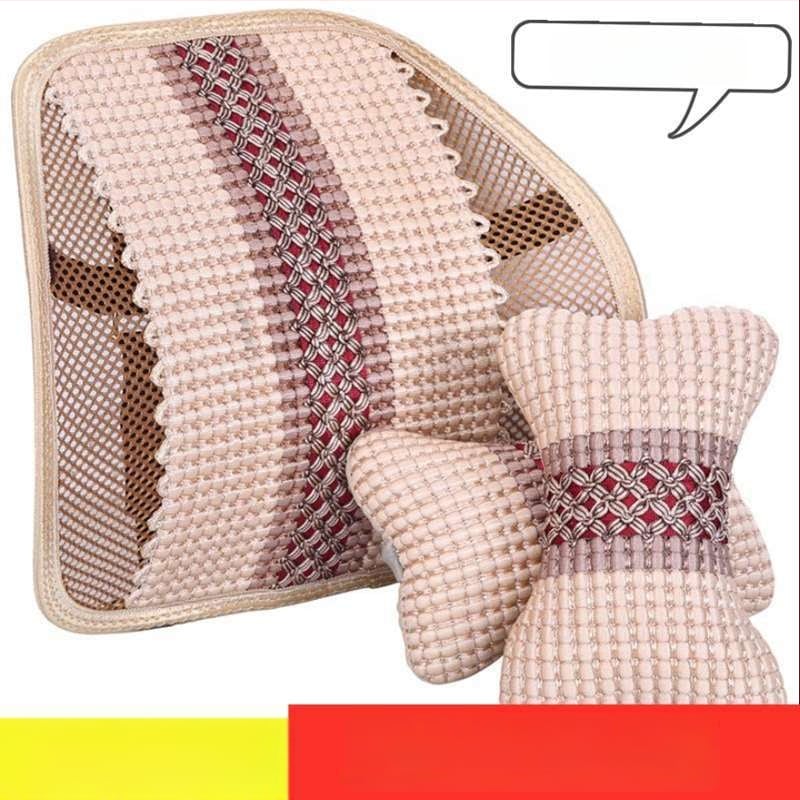 Univerzalna automobilska lumbalna jastučnica s naslonom za glavu i masažom leđa — vanjska Ice Silk, unutarnja PP Cotton, punilo od sintetičkih vlakana, univerzalna kompatibilnost