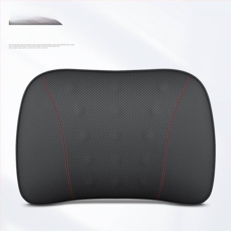 Automašīnas ādas galvas balsts un jostas spilvens ar atmiņas putām, universāla saderība, visas sezonas, biznesa stils, ugunsizturīgs materiāls