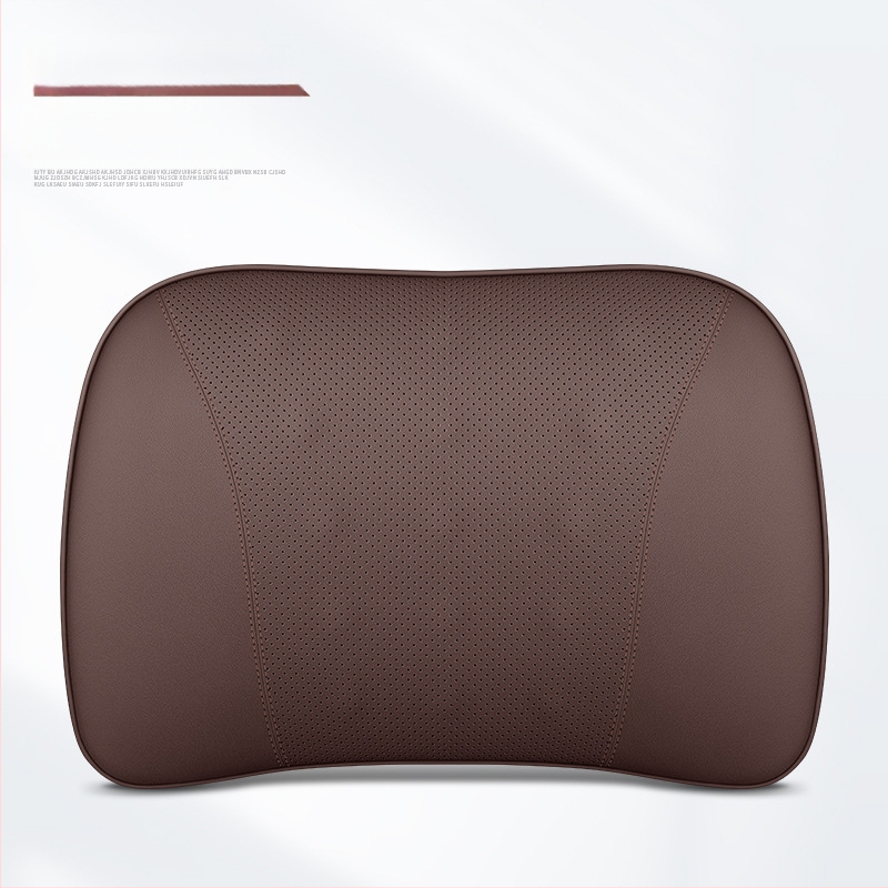 Automašīnas ādas galvas balsts un jostas spilvens ar atmiņas putām, universāla saderība, visas sezonas, biznesa stils, ugunsizturīgs materiāls